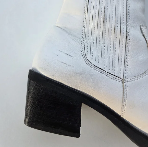 Vagabond Simone White Leather Boots Size 38 Size 8 - Picture 11 of 15